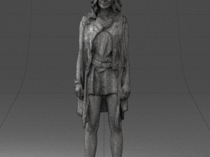 blonde woman in black dress 0350 3d print ready 3Dプリントモデル