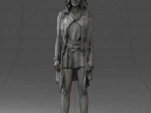 blonde woman in black dress 0350 3d print ready 3D Print Model