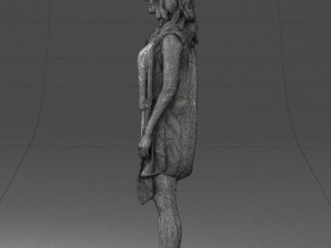 blonde woman in black dress 0350 3d print ready 3Dプリントモデル