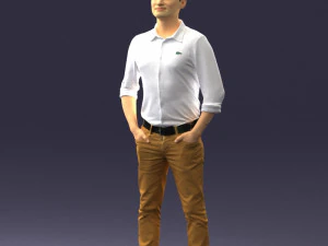 man in yellow trousers and white shirt 0370 3d print ready 3D Print Model