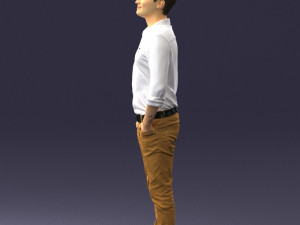 man in yellow trousers and white shirt 0370 3d print ready 3D Print Model