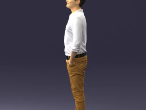 man in yellow trousers and white shirt 0370 3d print ready 3D Print Model