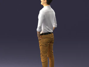 man in yellow trousers and white shirt 0370 3d print ready 3D Print Model