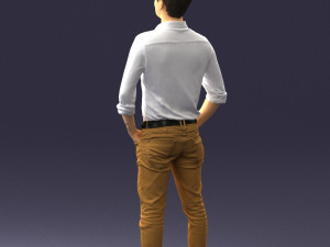 man in yellow trousers and white shirt 0370 3d print ready 3D Print Model