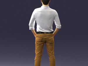 man in yellow trousers and white shirt 0370 3d print ready 3D Print Model