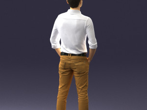 man in yellow trousers and white shirt 0370 3d print ready 3D Print Model