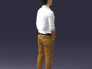 man in yellow trousers and white shirt 0370 3d print ready 3D Print Model