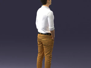 man in yellow trousers and white shirt 0370 3d print ready 3D Print Model
