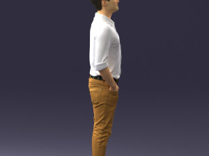 man in yellow trousers and white shirt 0370 3d print ready 3D Print Model