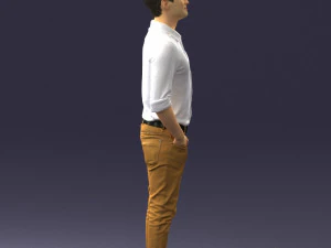 man in yellow trousers and white shirt 0370 3d print ready 3D Print Model