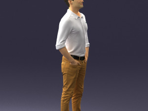 man in yellow trousers and white shirt 0370 3d print ready 3D Print Model