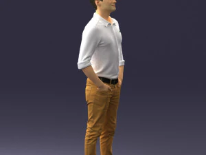 man in yellow trousers and white shirt 0370 3d print ready 3D Print Model