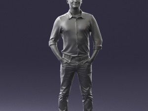 man in yellow trousers and white shirt 0370 3d print ready 3D Print Model