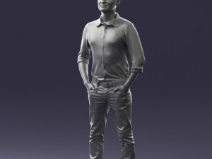 man in yellow trousers and white shirt 0370 3d print ready 3D Print Model