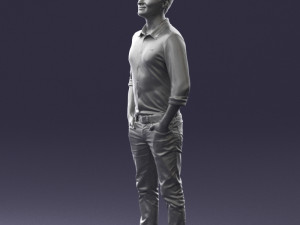 man in yellow trousers and white shirt 0370 3d print ready 3D Print Model
