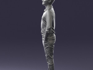 man in yellow trousers and white shirt 0370 3d print ready 3D Print Model