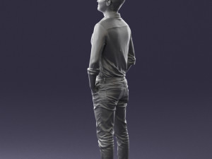 man in yellow trousers and white shirt 0370 3d print ready 3D Print Model