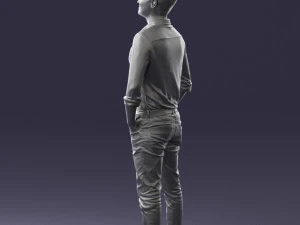 man in yellow trousers and white shirt 0370 3d print ready 3D Print Model