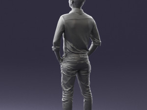 man in yellow trousers and white shirt 0370 3d print ready 3D Print Model