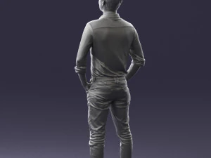 man in yellow trousers and white shirt 0370 3d print ready 3D Print Model