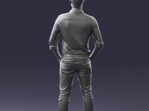 man in yellow trousers and white shirt 0370 3d print ready 3D Print Model