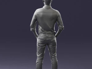 man in yellow trousers and white shirt 0370 3d print ready 3D Print Model