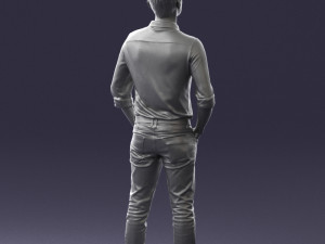 man in yellow trousers and white shirt 0370 3d print ready 3D Print Model