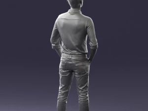 man in yellow trousers and white shirt 0370 3d print ready 3D Print Model