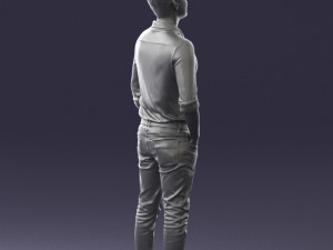 man in yellow trousers and white shirt 0370 3d print ready 3D Print Model