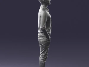 man in yellow trousers and white shirt 0370 3d print ready 3D Print Model