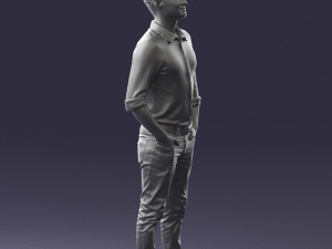 man in yellow trousers and white shirt 0370 3d print ready 3D Print Model