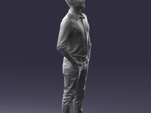 man in yellow trousers and white shirt 0370 3d print ready 3D Print Model