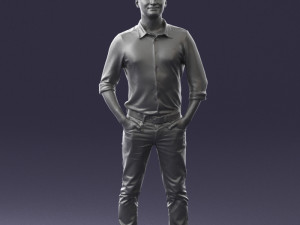 man in yellow trousers and white shirt 0370 3d print ready 3D Print Model