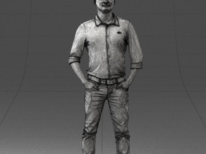 man in yellow trousers and white shirt 0370 3d print ready 3D Print Model