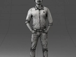 man in yellow trousers and white shirt 0370 3d print ready 3D Print Model