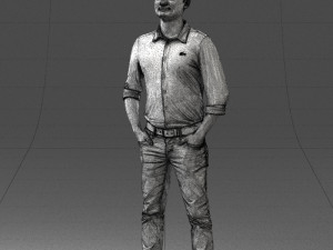 man in yellow trousers and white shirt 0370 3d print ready 3D Print Model