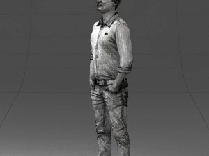 man in yellow trousers and white shirt 0370 3d print ready 3D Print Model