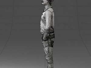 man in yellow trousers and white shirt 0370 3d print ready 3D Print Model