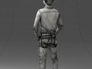 man in yellow trousers and white shirt 0370 3d print ready 3D Print Model
