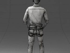 man in yellow trousers and white shirt 0370 3d print ready 3D Print Model