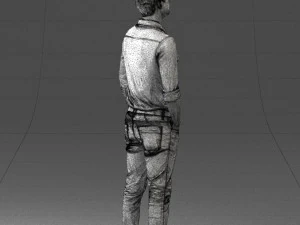 man in yellow trousers and white shirt 0370 3d print ready 3D Print Model