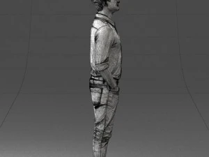man in yellow trousers and white shirt 0370 3d print ready 3D Print Model
