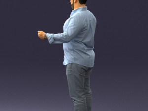 man in blue shirt 0368 3D Model