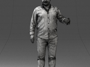 man in blue shirt 0368 3D Model