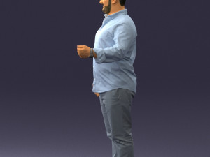 man in blue shirt 0368 3d print ready 3Dプリントモデル