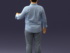 man in blue shirt 0368 3d print ready 3Dプリントモデル