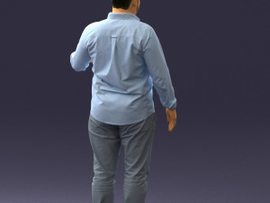 man in blue shirt 0368 3d print ready 3Dプリントモデル