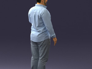 man in blue shirt 0368 3d print ready 3Dプリントモデル