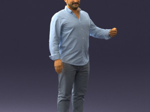 man in blue shirt 0368 3d print ready 3Dプリントモデル