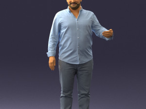man in blue shirt 0368 3d print ready 3Dプリントモデル